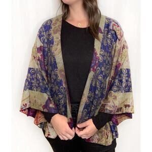 Rapti Scarves Cahsmere Shawl Wrap with Shoulder Loop Reversible One Size paisley